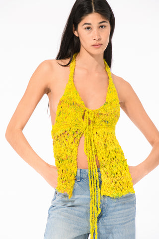 Gelbes Bananen-Stricktop