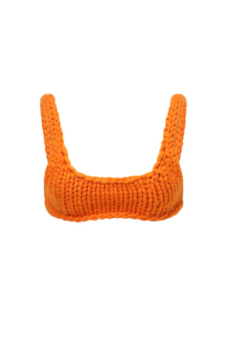 Orange Chunky Knit Bralette