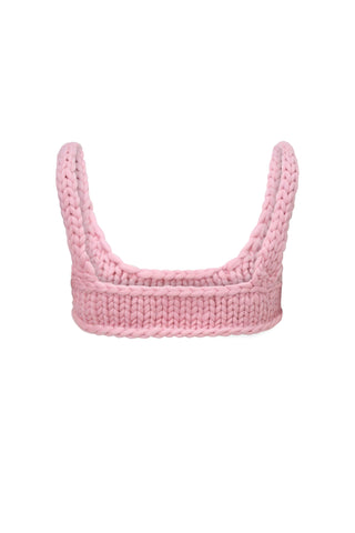 Pink Chunky Knit Bralette