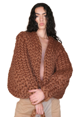 Chocolate Colossal Knit Cardigan
