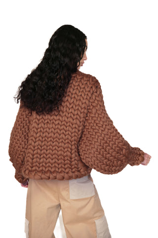 Chocolate Colossal Knit Cardigan