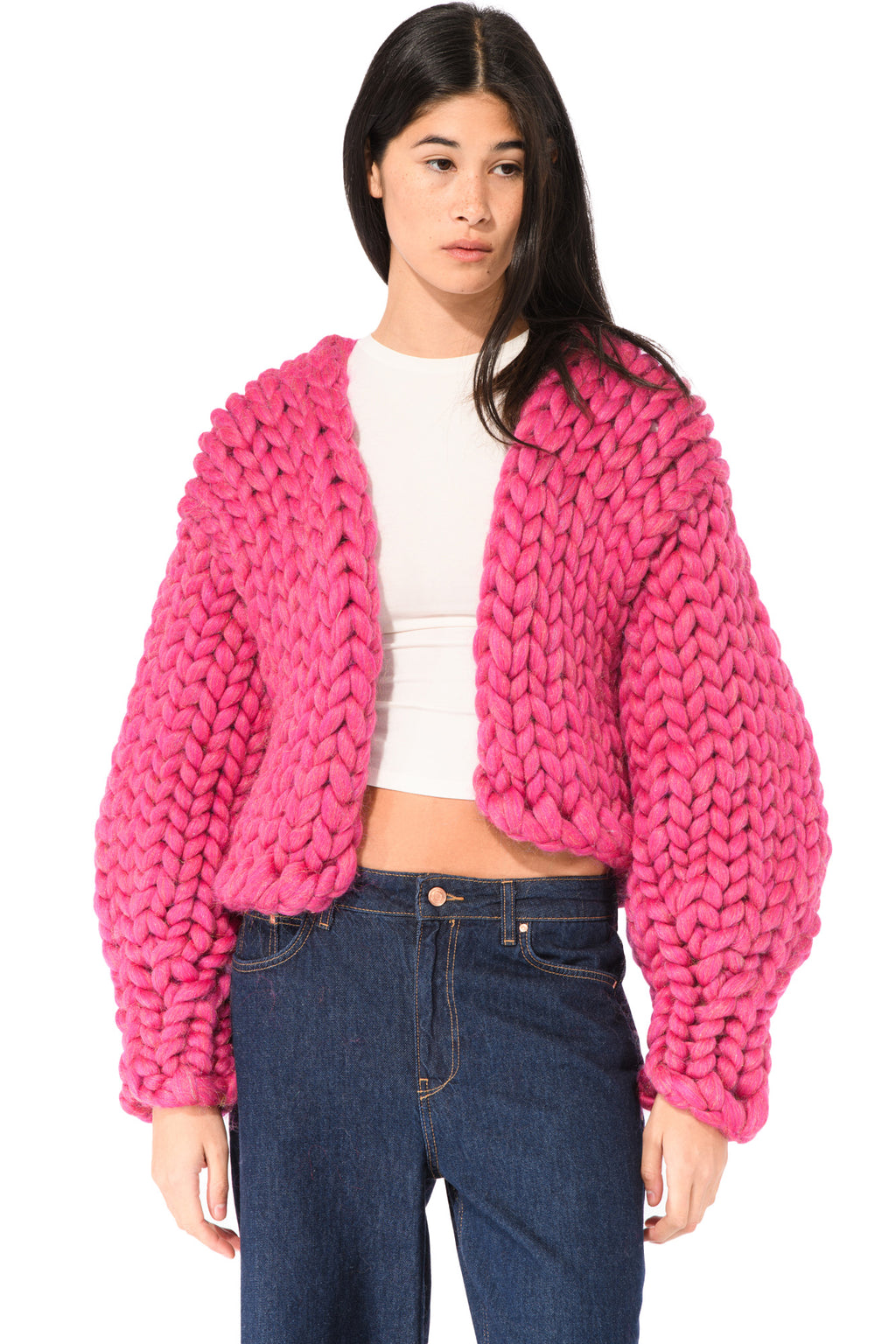 Sparkle Pink Colossal Knit Cardigan