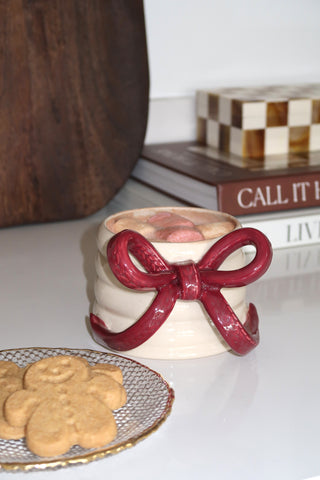 Knit Bow Mug - Bourgogne