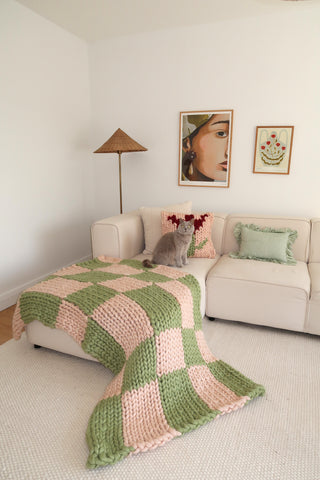 Colossal Knit Blanket - Fern Check