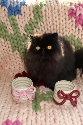 Knit Bow Mug - Bourgogne