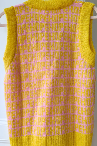 Pink & Yellow Hope Knit Vest M/L (Sample)