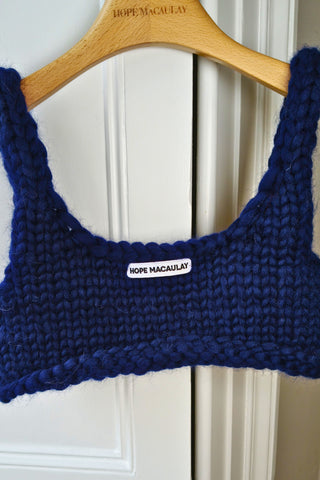 Navy Chunky Knit Bralette (Sample)
