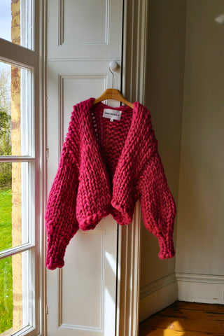 Sparkle Pink Colossal Knit Cardigan M/L (Discontinued Sample)