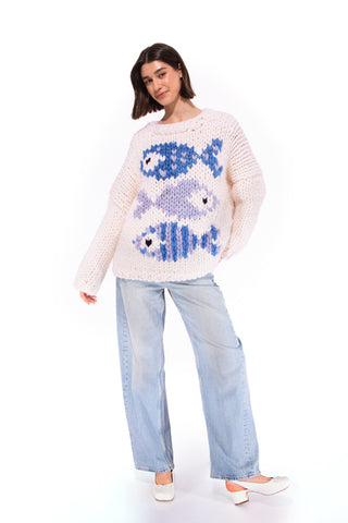 Blue Fish Chunky Knit Sweater