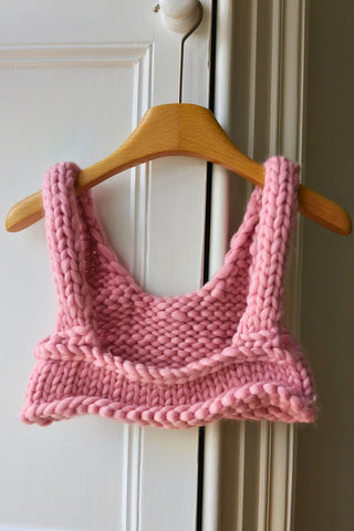 Pink Chunky Knit Bralette XL (Sample)