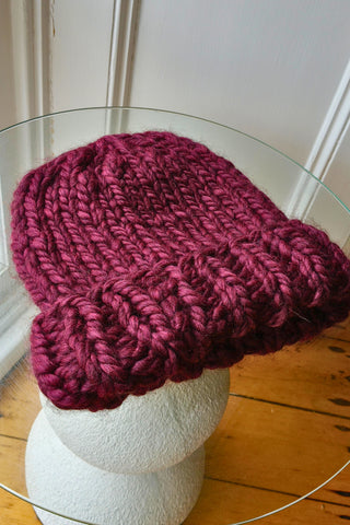 Purple Irish Alpaca Beanie Hat (Sample)