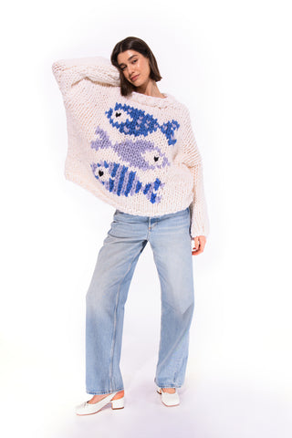 Blue Fish Chunky Knit Sweater