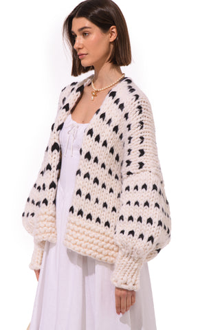 Dottie Polka Dot Chunky Knit Cardigan