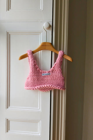 Pink Chunky Knit Bralette XL (Sample)