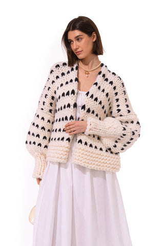 Dottie Polka Dot Chunky Knit Cardigan