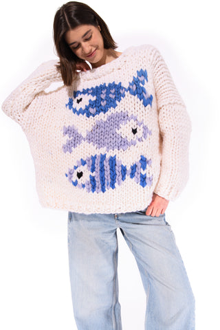 Blue Fish Chunky Knit Sweater