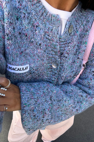 Azure Mélange Knit Cardigan