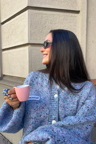 Azure Mélange Knit Cardigan