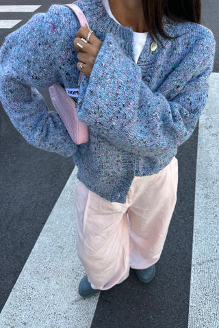 Azure Mélange Knit Cardigan