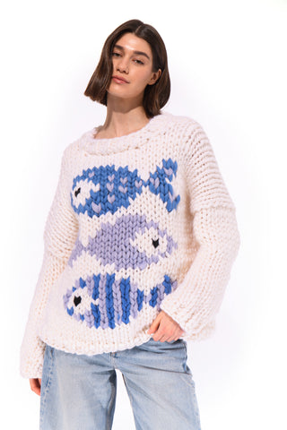 Blue Fish Chunky Knit Sweater