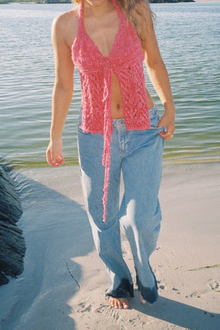 Hot Pink Banana Knit Top