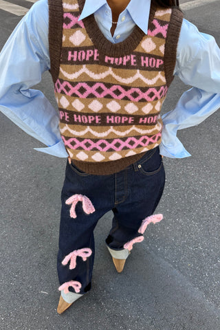 Knit Bow Jeans