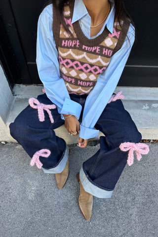 Knit Bow Jeans
