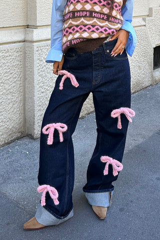 Knit Bow Jeans
