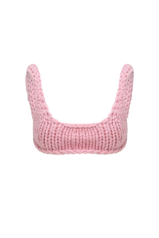 Pink Chunky Knit Bralette