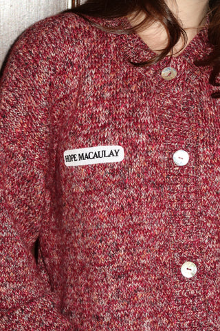 Burgundy Mélange Knit Cardigan