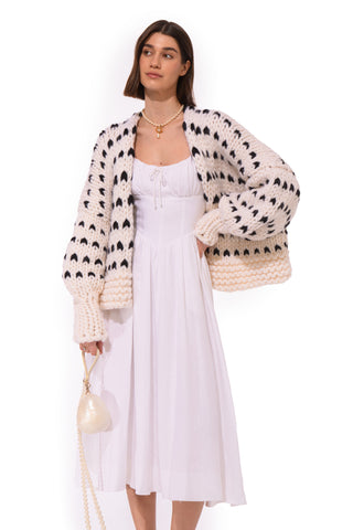 Dottie Polka Dot Chunky Knit Cardigan