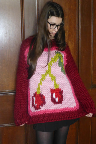 Cherry Chunky Knit Sweater