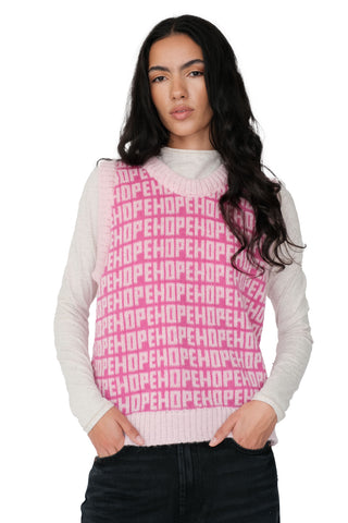 Hope Pink Knit Sweater Vest