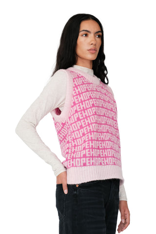 Hope Pink Knit Sweater Vest