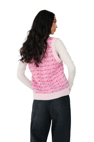 Hope Pink Knit Sweater Vest