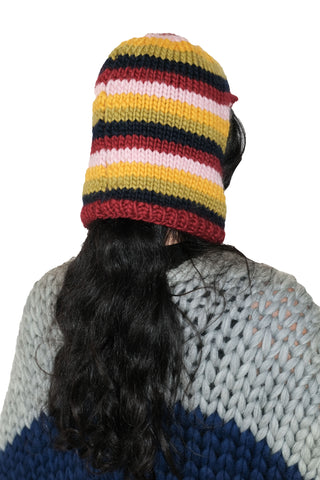 Stripe Chunky Knit Balaclava