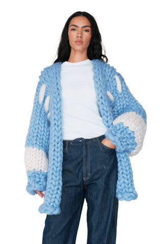 Sky Blue Colossal Knit Cardigan