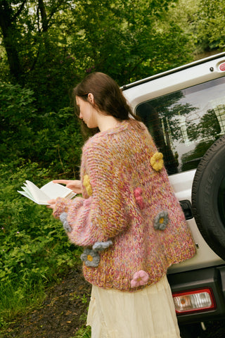 Brushed Flower Garden Cardigan
