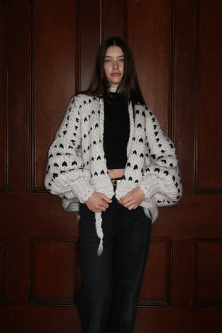 Dottie Polka Dot Chunky Knit Cardigan