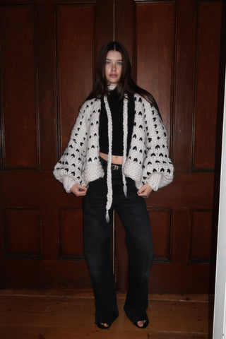 Dottie Polka Dot Chunky Knit Cardigan