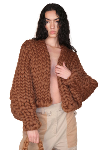 Chocolate Colossal Knit Cardigan