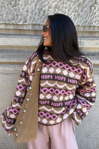 Mocha Fair Isle Knit Sweater