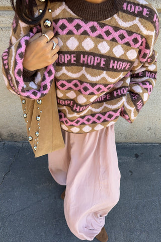 Mocha Fair Isle Knit Sweater
