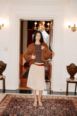Chocolate Colossal Knit Cardigan