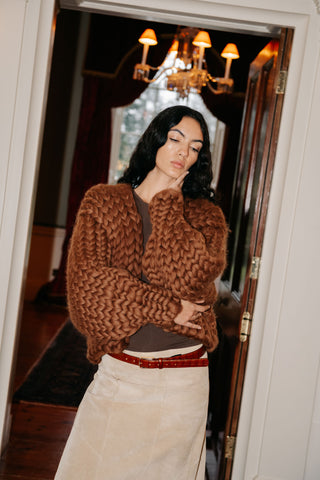 Chocolate Colossal Knit Cardigan
