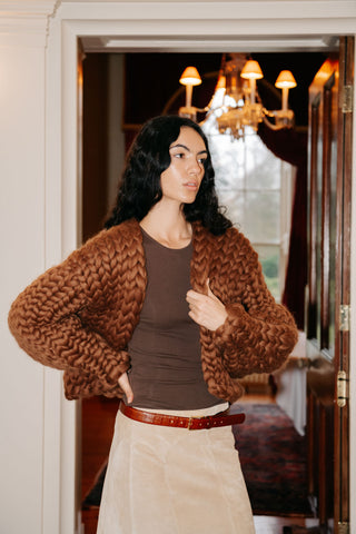 Chocolate Colossal Knit Cardigan