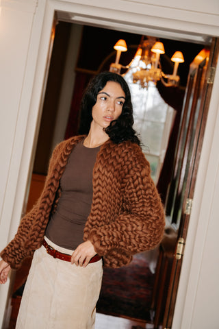 Chocolate Colossal Knit Cardigan