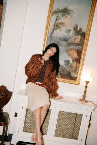 Chocolate Colossal Knit Cardigan
