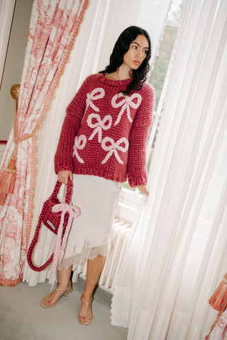 Daphne Grobstrickpullover mit Schleife