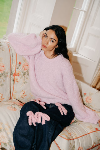 ブルーデイジーふわふわニットセーター